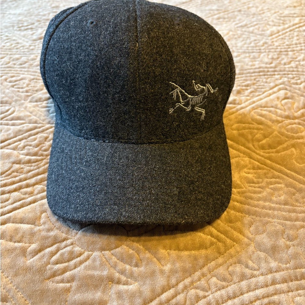 Charcoal Arc teryx Wool Cap with Embroidered Logo